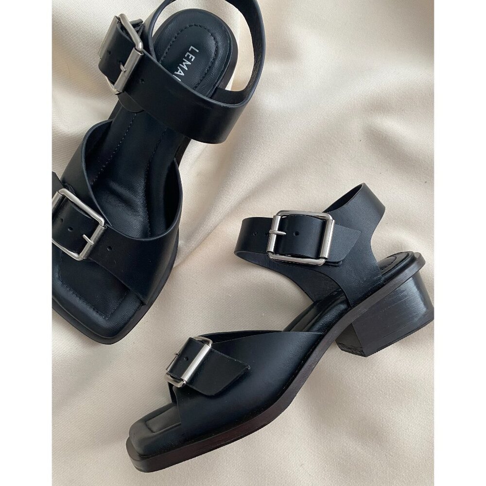 Lemaire Black Square 35m Heeled Sandals, size 36 - Picture 7 of 14